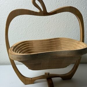 Wooden Apple-Shaped Dinnerware Set